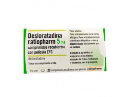Imagen del producto Desloratadina ratiopharm 5mg comprimidos recubiertos con película EFG
